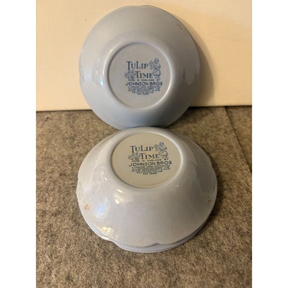 Johnson Brothers Blue Tulip Time 5" Berry/Dessert Bowls # 3025 - Picture 7 of 7